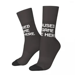 Women Socks Paused My Game Winter Ertainment Activities Stockings Trendy Ladies Quality Custom Running Anti Slip