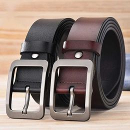 Belts Japanese style buckle simple belt mens belt new large size -130cm vintage needle buckle mens belt high quality Y240507