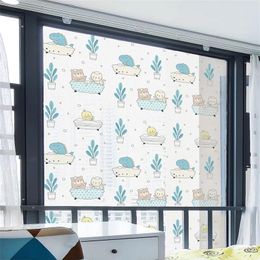 Window Stickers Cartoon Creative Pattern Frosted Glass Film Opaque Qnti-Peeping Toilet Sticker Anti-Glare Bathroom Paper