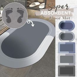 Bath Mats Quick-Drying Bathroom Mat Water Absorbent Rug Anti-slip Kitchen Doormat Living Room Carpet Modern Home Decor