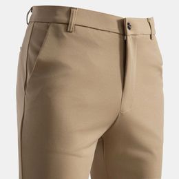 Men's Pants 9 Colors Mens Dress Pants Casual Business Suit Pants Elastic Pocket Wearable Outdoor Full Length Hombre Work Trousers Stretchy Y240514