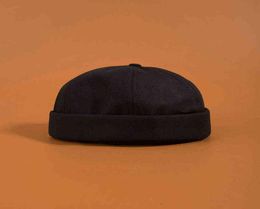 Men039s Summer Cotton Brimless Skullies Cap Vintage Urban Unique Street Portable Docker Hats Multipurpose Miki Beanie Hat Y21118829750