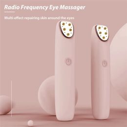 Massager RF Eye Massager Radio Frequency Skin Anti Wrinkle Dark Circle Remove Electric Heating Vibration Massage Pen 220209