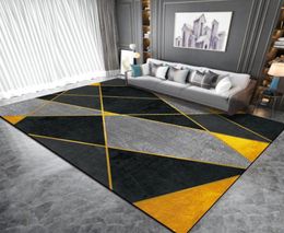 Black Yellow Carpets Geometric Carpet and Rug Nordic Style Living Room Kids Bedroom Bedside NonSlip Floor Mat Kitchen Bathroom Ar4561794