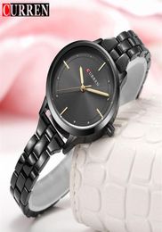 Curren Brand Luxury Black Stainless Steel Bracelet Style Women Quartz Watch Fashion Dress Ladies Watches Gifts Relogio Feminino2931947135