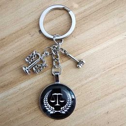 Keychains Lanyards DIY Lawyer Keychain Justice Scale Keychain Justice Hammer Keychain Legal Student Gift Legal Justice Keychain Y240510