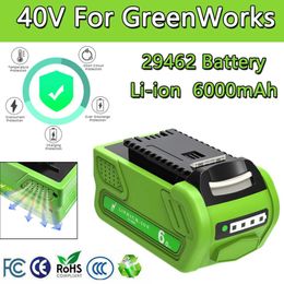 Lawn Mower 40V 6.0Ah lithium-ion rechargeable battery for GreenWorks 29462 29472 G-MAX replacement lawn mower power tool batteryQ240514