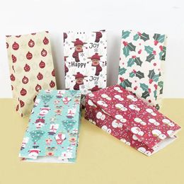 Gift Wrap 5Pcs Merry Christmas Paper Candy Bags Santa Claus Snowman Cookies Gifts Packing Xmas Year Party Decor Navidad Supplies