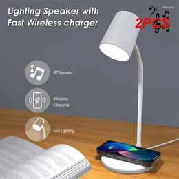 Table Lamps 2PCS Dimmable Touch Night Lights Multifunctional Led Desk Lamp Reading Light Wireless Charging