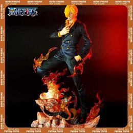 Action Toy Figures 27cm ONE piece Sanji Gk Anime Figures Sanji Luminous Figure Statue Pvc Figurine Model Doll Ornament Collection Room Toys Gifts T240513