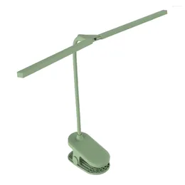 Table Lamps Double Lamp Clip Desk LED Student Mini Creative Charging USB Dormitory Study Bedroom Reading Night Green