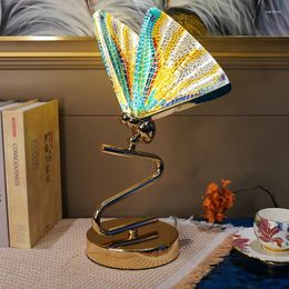 Table Lamps Modern High-end Lamp Living Room Study Atmosphere Light Enamel Butterfly Indoor Lighting Luxurious Bedroom Bedside