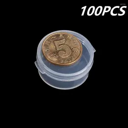 Gift Wrap 100pcs 2.7x1.4cm Small Screw-top Round Transparent Plastic Box PP Product Packaging Container