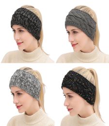 2018 Knitted Crochet Headband Women Winter Sports Head wrap Hairband Turban Head Band Ear Warmer Beanie Cap Headbands 7357687