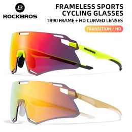Outdoor Eyewear ROCKBROS Bicycle Glasses Photoelectric Polarization HD Lens Light Sports Box MTB GlassesQ240514