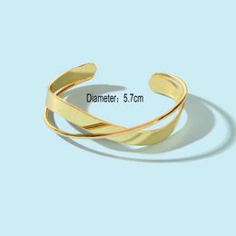 Bangle Accessories for Women Smooth Wave Double Infinite Twisted Cross Open Bracelet for Women Bangle Wedding Party Jewellery Gift pulser