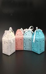 50pcs Elephant Laser Cut Hollow Carriage Favours Box Gifts Candy Boxes With Ribbon Baby Shower Wedding Event Party Supplies8978396