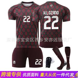 Football Jersey 2024 Copa America National Team Mexico Home No. 22 Losano adult children's football jersey set for men
