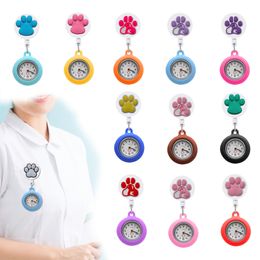 Cat Toys Cute Seal Clip Pocket Watches Brooch Fob For Medical Workers Clip-On Lapel Hanging Nurses Watch Retractable Badge Reel Quartz Otxpv