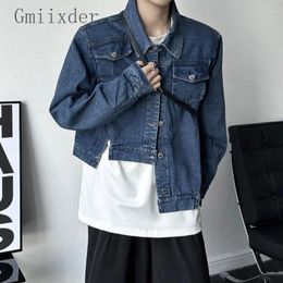 Men's Jackets Unique Asymmetrical Shoulder Pads Denim Jacket 2024 Spring Men Women's Casual Niche Trend Loose Unisex Punk Button Jeans Coat