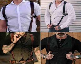 Belts Men039s Leather Vest Straps Braces PU Adjustable Suspender Mens Buckle Vintage Brace Harness Chest G0D16325910