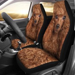 Car Seat Covers Poodle Funny Dog Face Pack Of 2 Universal Front Protective Cover