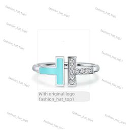 Tiffanyjewelry Ring Designer Classic Open T -Ring Couple Ring 925 Sterling Silver Ring Trend Coppia di trend Anniversario Tiffanyjewelry Stripe 675