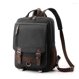 Backpack Canvas For Men Brand Design Outdoor Waterproof Multifunctional Chest Bag Man Daily Work Bagpack Travel Hiking Bags Male