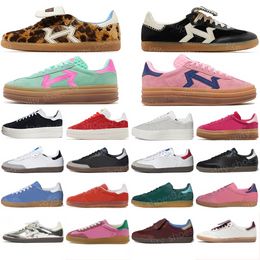 Outdoor -Schuhe Herren Womens Schuhplattform Designer Sneaker Fett rosa Glow Puls Minze Pinkes Kern Schwarz Weiß Solar Super Pop Pink fast gelb Sport Sneaker Vegan Og