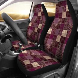 Car Seat Covers Purple Set In Crafty Patchwork Style Printed Pattern Universal Bucket For Most And SUV Models
