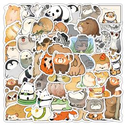 63pcs ins Cartoon Zoo waterproof PVC sticker pack for trunk refrigerator mobile phone desk bicycle car cup skateboard