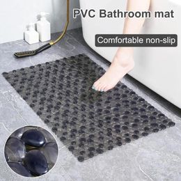 Bath Mats Mat Non-slip Bathroom Suction Cup Anti-slip Shower With Drain Hole Pebble Design Tub For Daily Use