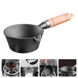 Pans Pan Boiling Pot Heater Handle Iron Cast Stockpot Melting Pancake Mini Warmer Egg Wood Food Soup Sauce