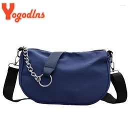 Bag Yogodlns 2024 Fashion Nylon Shoulder For Women Chains Baguette Designer Crossbody Daily Lady Handbag Pouch