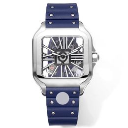 Watch Men Skeleton Watch Automatic Mechanical Movement 39.8mm Designer for Mens High Quality Watches Sapphire Glass Rubber Bracelet Wristwatch Montre de luxe