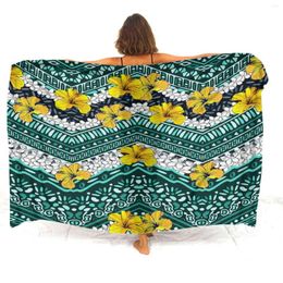 Polynesian Floral Print Summer Soft Ethos Sarong Tribal Ethnic Ladies Shawl Coat Apron Samoa Custom