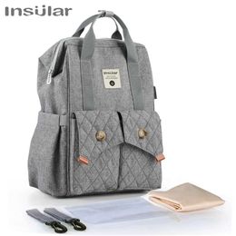 Diaper Bags Fashion Baby Diaper Travel Backpack Mummy Maternity Nappy Stroller Bag for Mom Dad with Stroller Straps Changing Pads Wet Bag Y240515