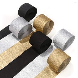 Party Favour Crepe Paper Streamers12 Pcs Gold Streamers Silver And Black Decorations For Birthday Wedding