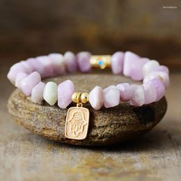 Strand Korean Fashion Bohemian Natural Stone Bracelet For Women Purple Colour Crystal Handmade Elastic Beaded Jewellery
