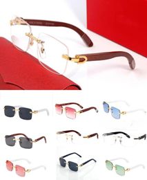 white buffalo horn glasses sunglasses men women brand france famous plastic glass rimless wooden bamboo eyeglasses gold metal squa8846508