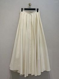Skirts A-line High Waist Big Swing Falda Vintage Loose Soft Umbrella Elegant Mujer Faldas Japan Ruched Temperament Skirt