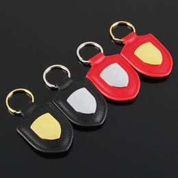 Genuine Leather Zinc Alloy Auto Key Chain Key Ring Car Logo Keychains Keyrings Case Fob Shell Holder Keyrings Personality Cultural Travel Fashion gifts