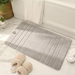 Bath Mats Bathroom Absorbent Non-slip Foot Mat Bedroom Vertical Stripes Small Square Thicken Soft Carpet Doormat Entrance Door Home Rug