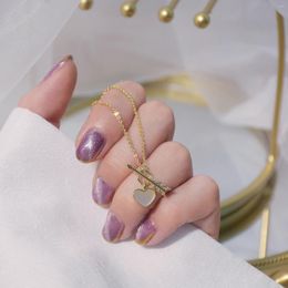 Pendants Luxury 14k Gold Design Romantic Cubic Zirconia Natural Shell Love Necklace Cupid Arrow Feeling Ladies Jewelry Pendant