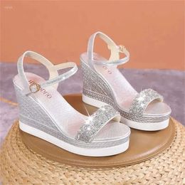 Elegant Wedge Breathable Sequin Sandals Ladies Heel Large Size Outside Streetwear Indoor Outdoor Female Shoes 354 490 d 4b7a