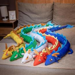 CushionDecorative Pillow 220cm China Dragon Stuffed Doll Mythical Green Blue Yellow Red Giant Animal Toy Creative Decor Plushie C9650128