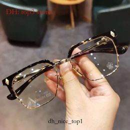 Chrome Sunglasses Cross Glasses Frame Brand Sunglasses Eyeglass For Men's Women's Trendy Half Versatile Titanium Myopia Heart High Quality Frames 5383