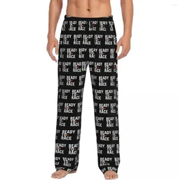 Men's Sleepwear Custom Ready To Race Pyjama Pants Men Elastic Waistband Racing Motorcycle Biker Sleep Lounge Bottoms With Pockets