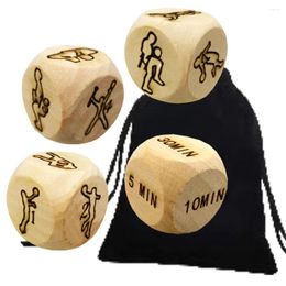 Party Favour 4Pcs Natural Wooden Fitness Ball Game Skills Decision Dice Naughty Night Dice/Sports Fun Couple Portable Choices Gift