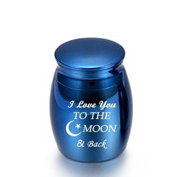 Mini Cremation Urns Funeral Urn for Ashes Holder Small Keepsake Memorials Jar l Love You to The Moon and Back 30 x 40mm8766720